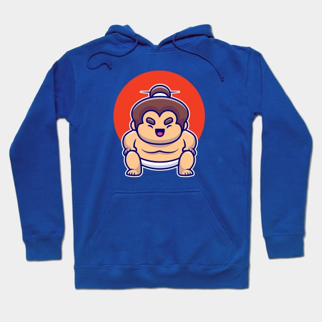 Male Sumo Wrestler Cartoon Hoodie by Catalyst Labs